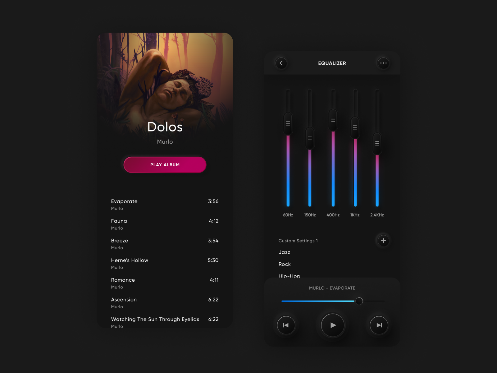 Dolos music player UI